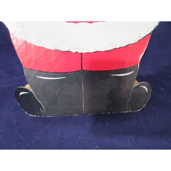 Vintage Santa Claus Sees Cardboard Candy Box Container 1950s Creases Stains - Picture 5 of 13